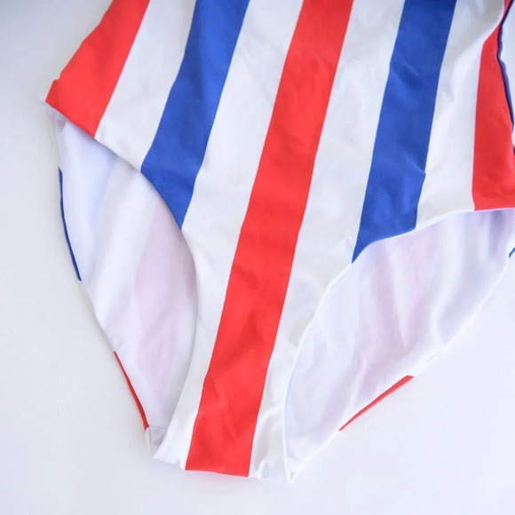 NWT Onia  Blue, Red & White Stripe One-Piece Bathing Suit Large - Picture 5 of 13